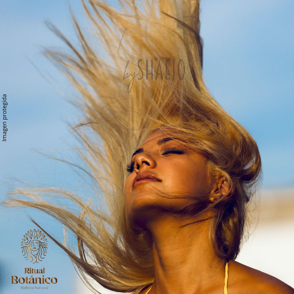 SHAEIO shampoo in shower being applied to wet hair for effective cleansing