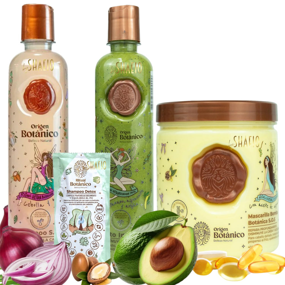 SHAEIO front packaging of the full ritual botanico kit showing a complete restorative routine