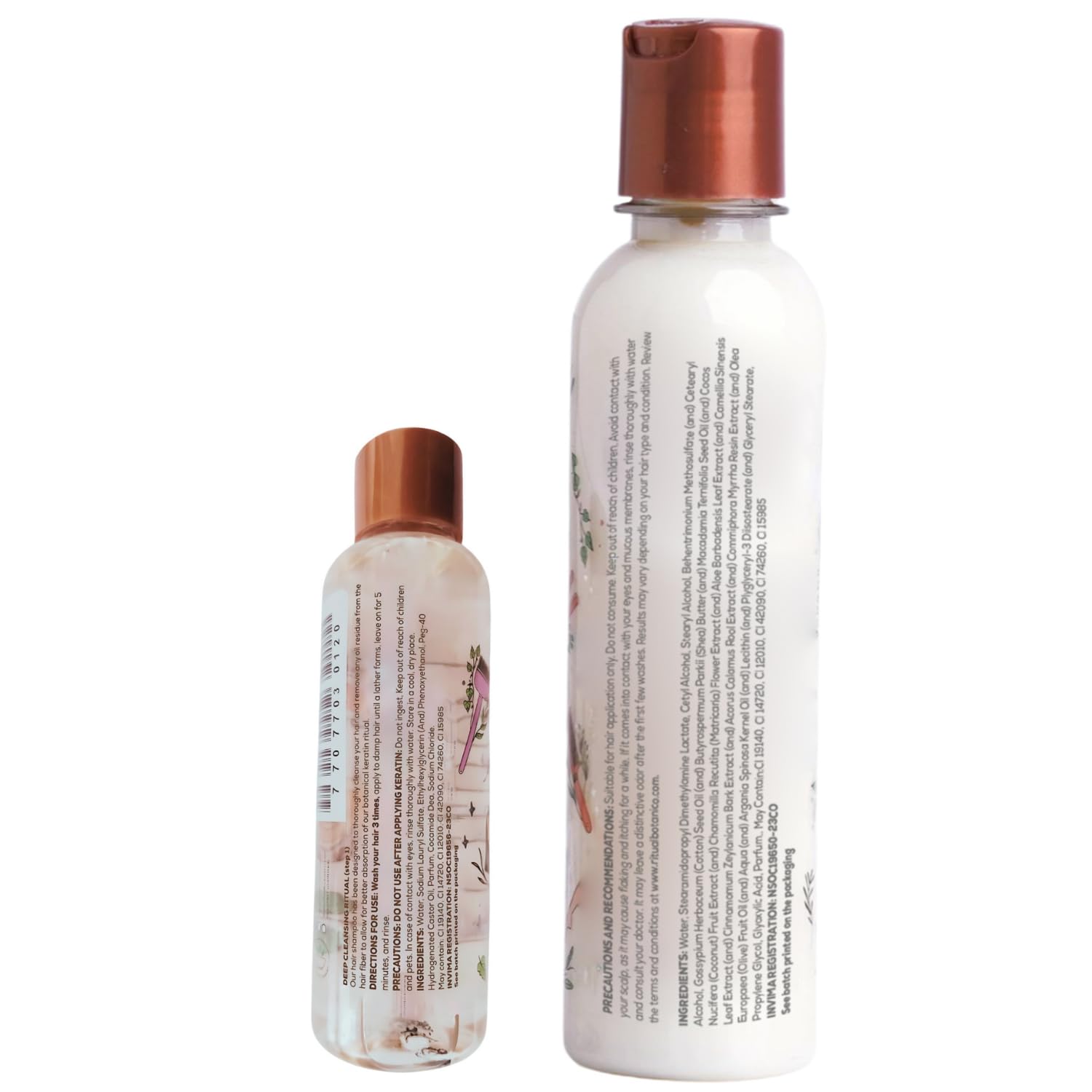 SHAEIO 250 ml bottle next to hand showing Ritual Botanico portable size benefit