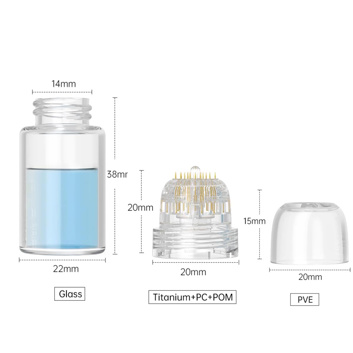 shake beauty close-up of 20 titanium needles highlighting precision and gentle contact