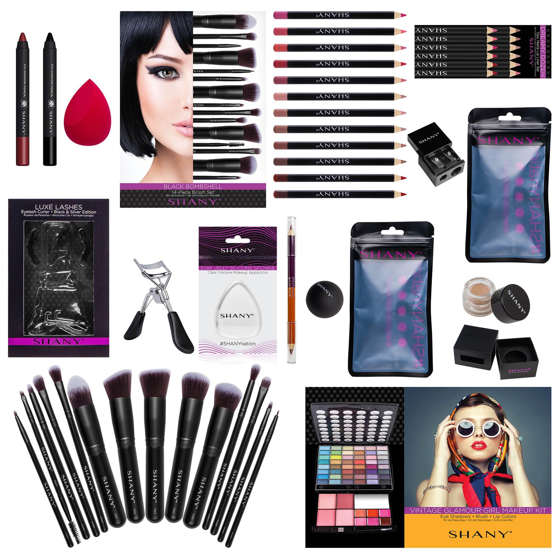 SHANY makeup brush set close-up showing soft bristles for precise application