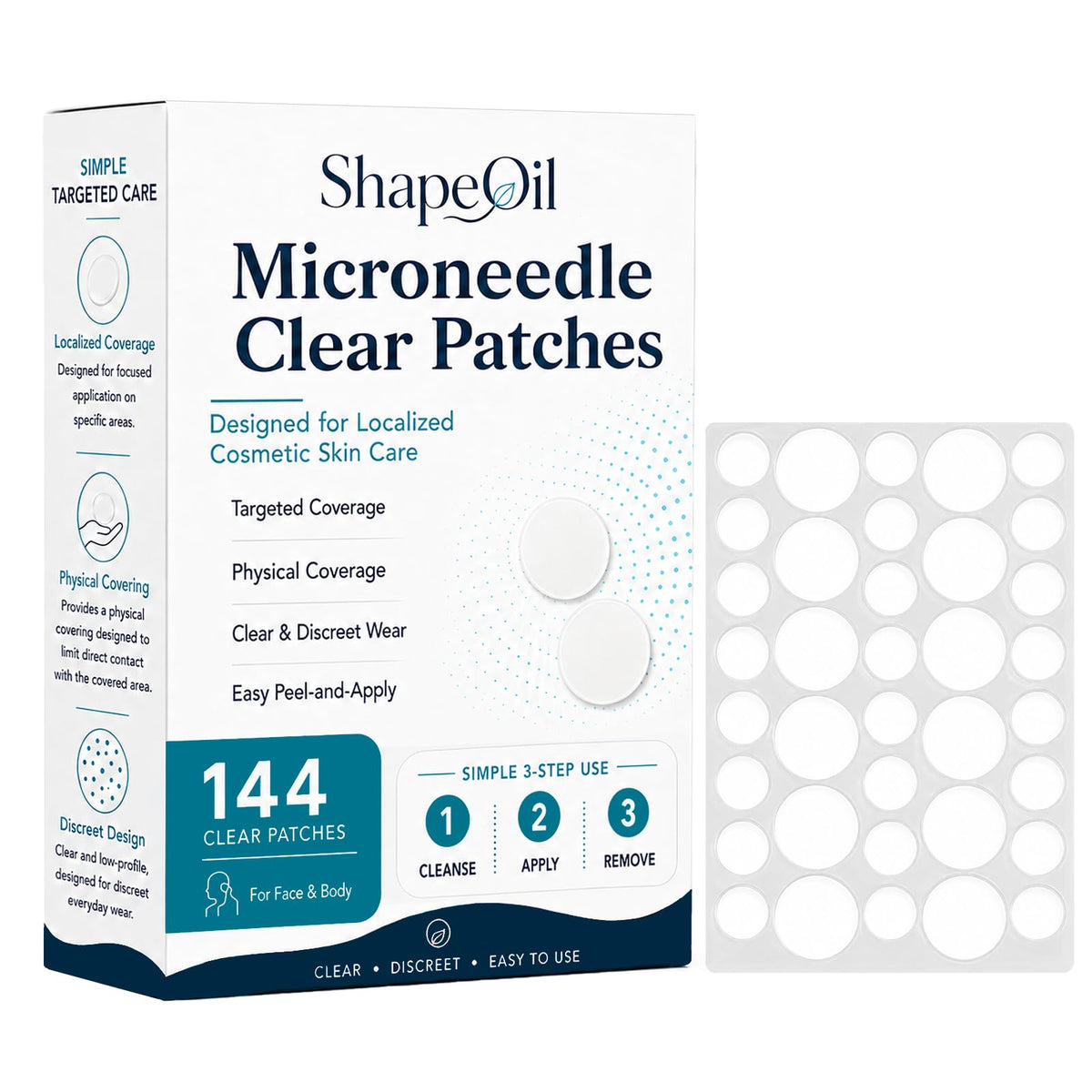 Shapeoil front packaging showing box and contents for easy identification and storage