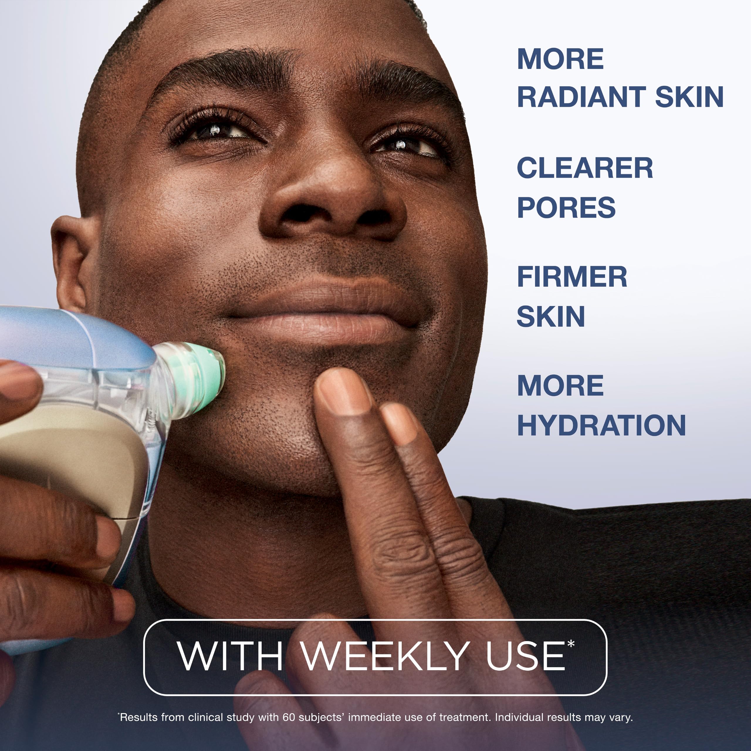 Shark FacialPro applied to nose T-zone showing precise extraction control