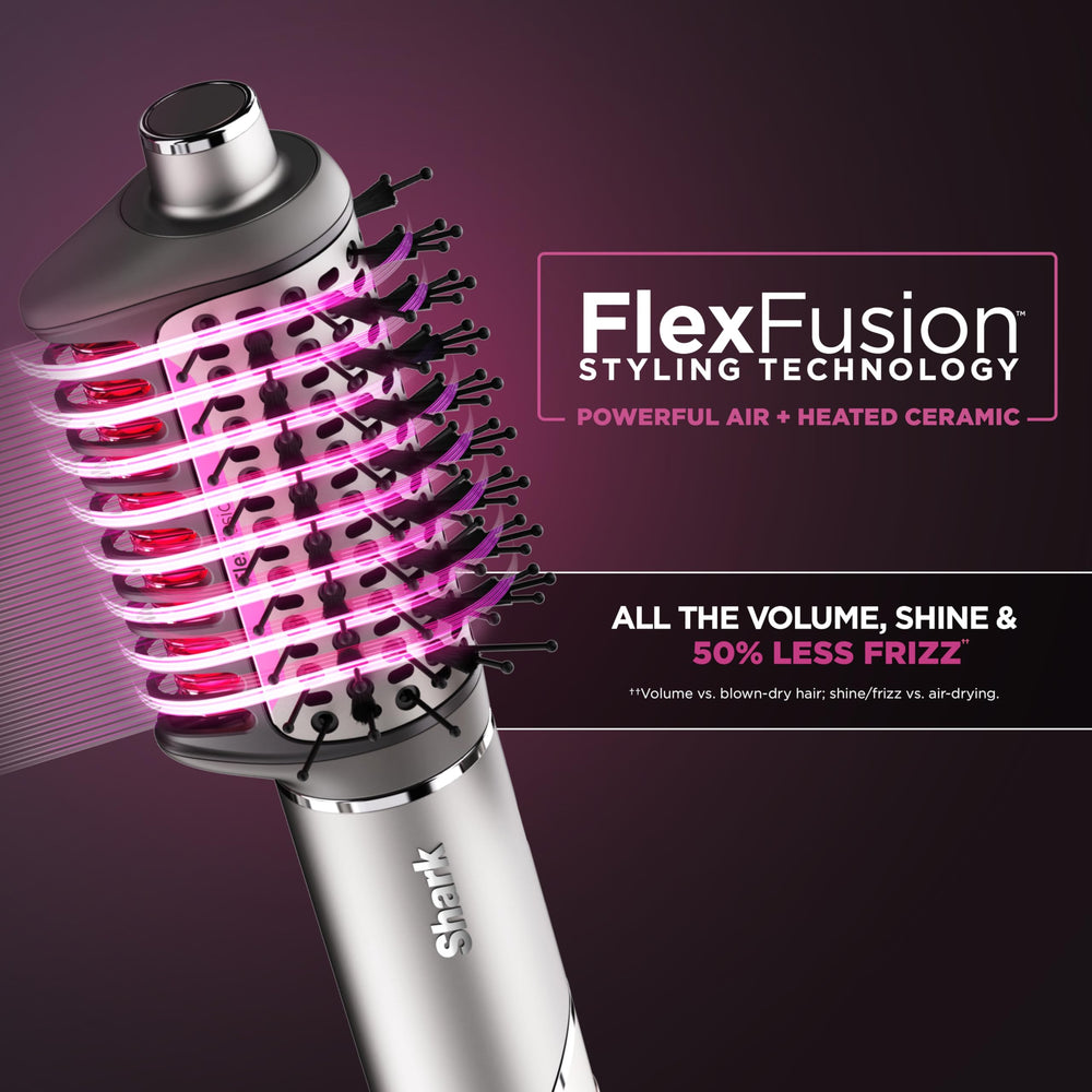 Shark FlexFusion wet-dry brush close-up showing no-snag bristles and smoother drying