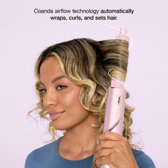 Shark FlexStyle auto-wrap curler close-up demonstrating quick effortless curls