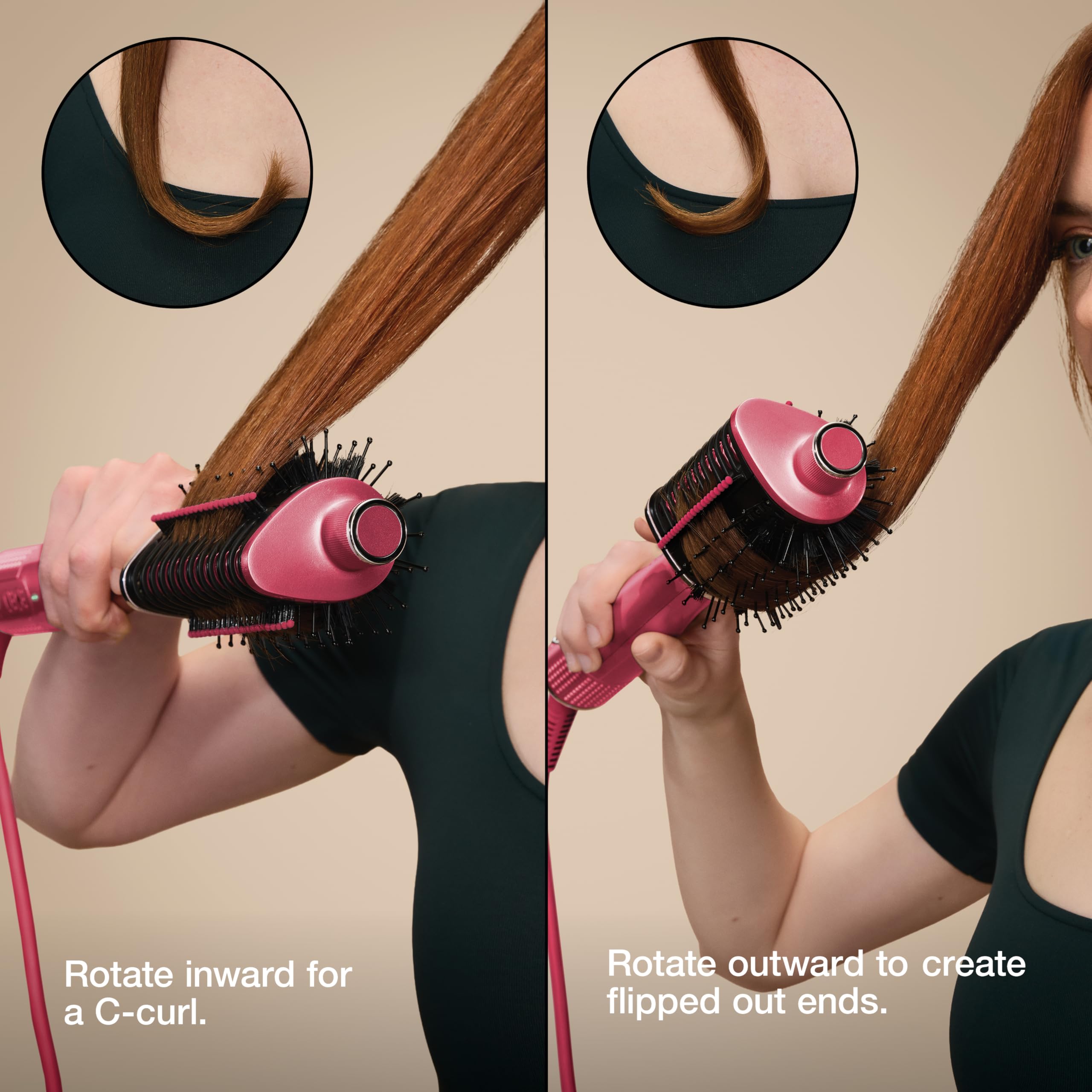Shark Glossi cord and swivel base showing tangle-free handling benefit