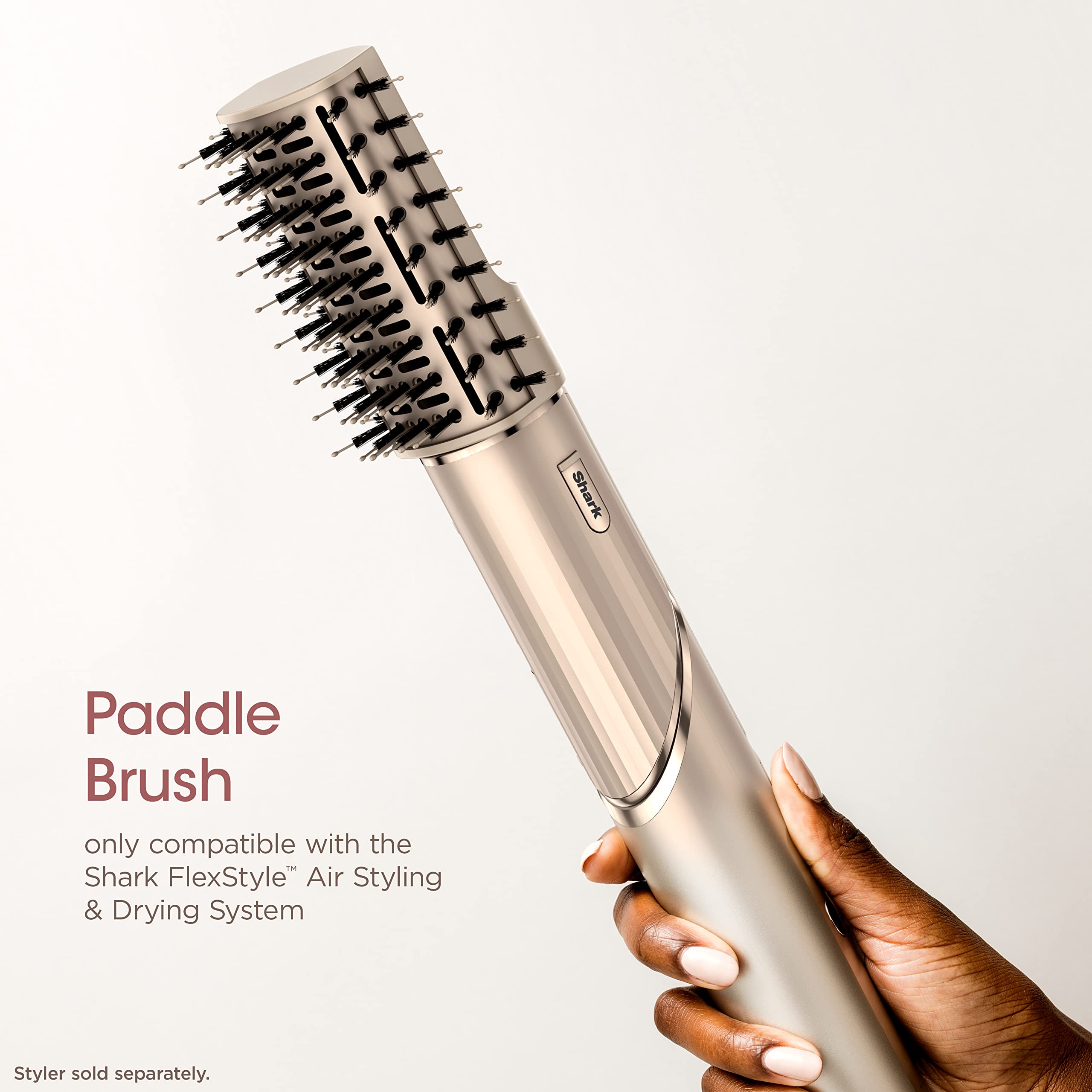 Shark paddle brush in bathroom lifestyle scene for quick efficient daily styling