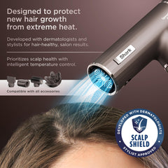 Close-up of Shark SpeedStyle Pro FLEX nozzle highlighting focused airflow