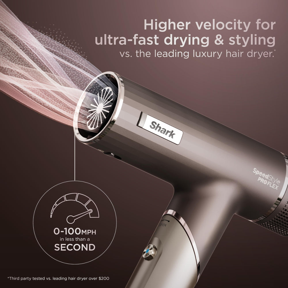 Shark SpeedStyle Pro FLEX with accessories displayed for versatile styling