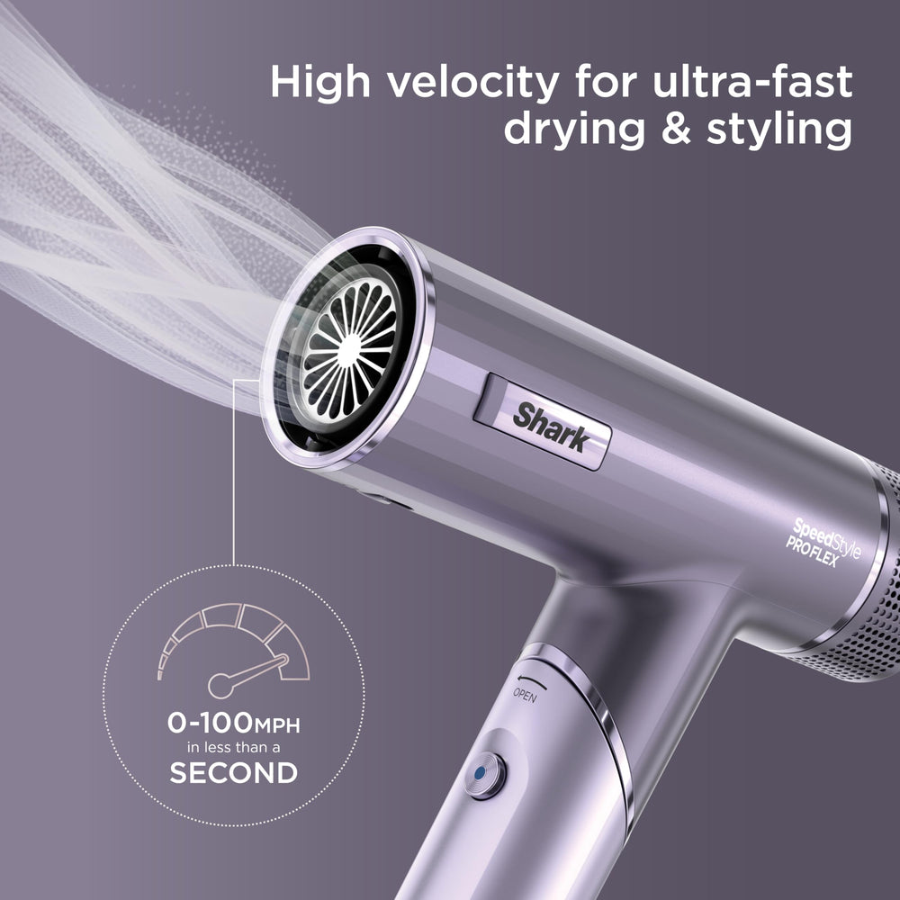 Shark SpeedStyle Pro folded handle emphasizing compact travel-friendly design