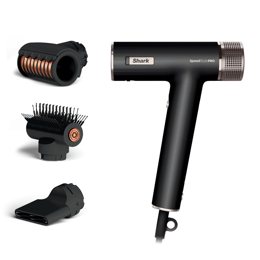 Shark SpeedStyle Pro front view showing sleek dryer design and fast styling benefit