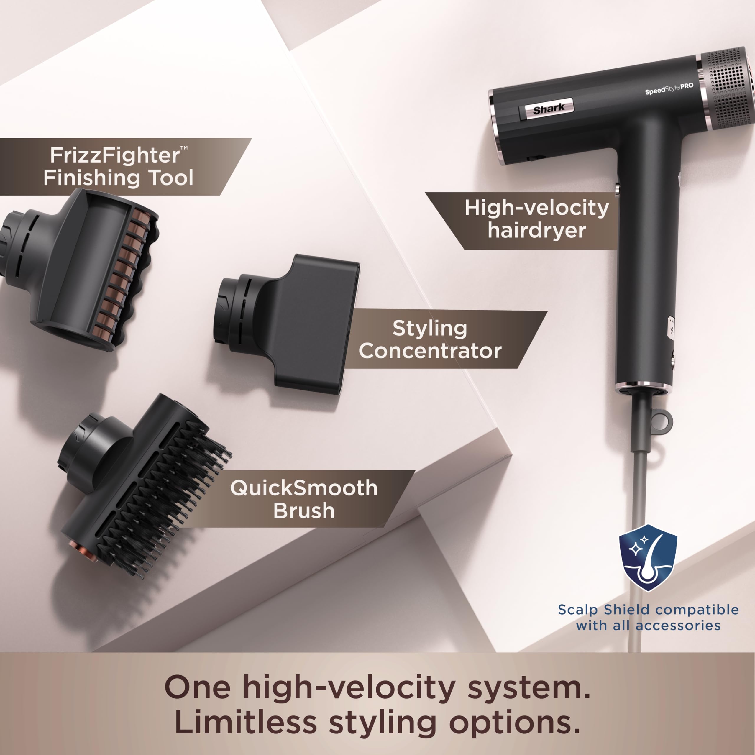 Shark SpeedStyle Pro handle controls close-up showing easy setting adjustments benefit