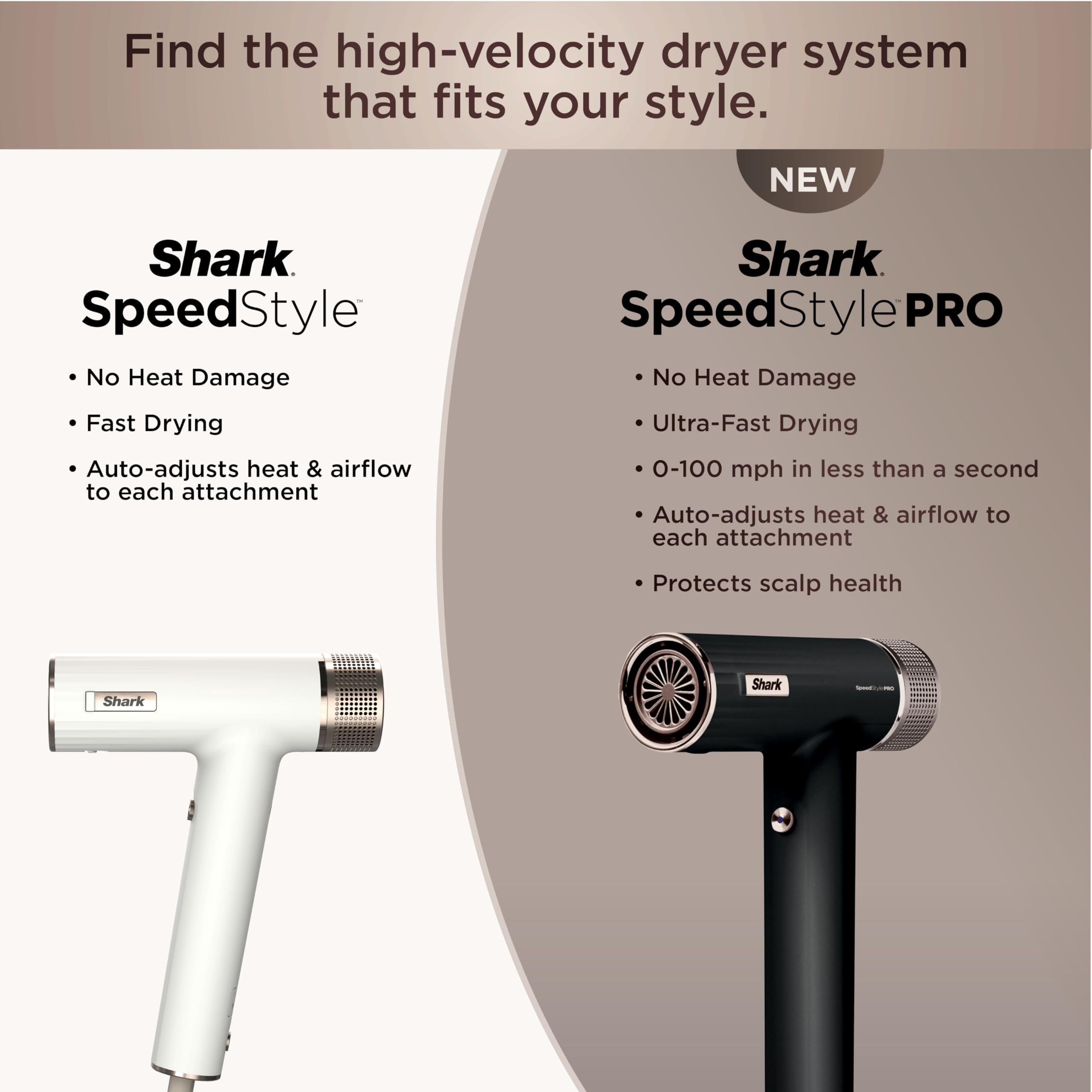 Shark SpeedStyle Pro held in hand for scale showing compact professional power benefit