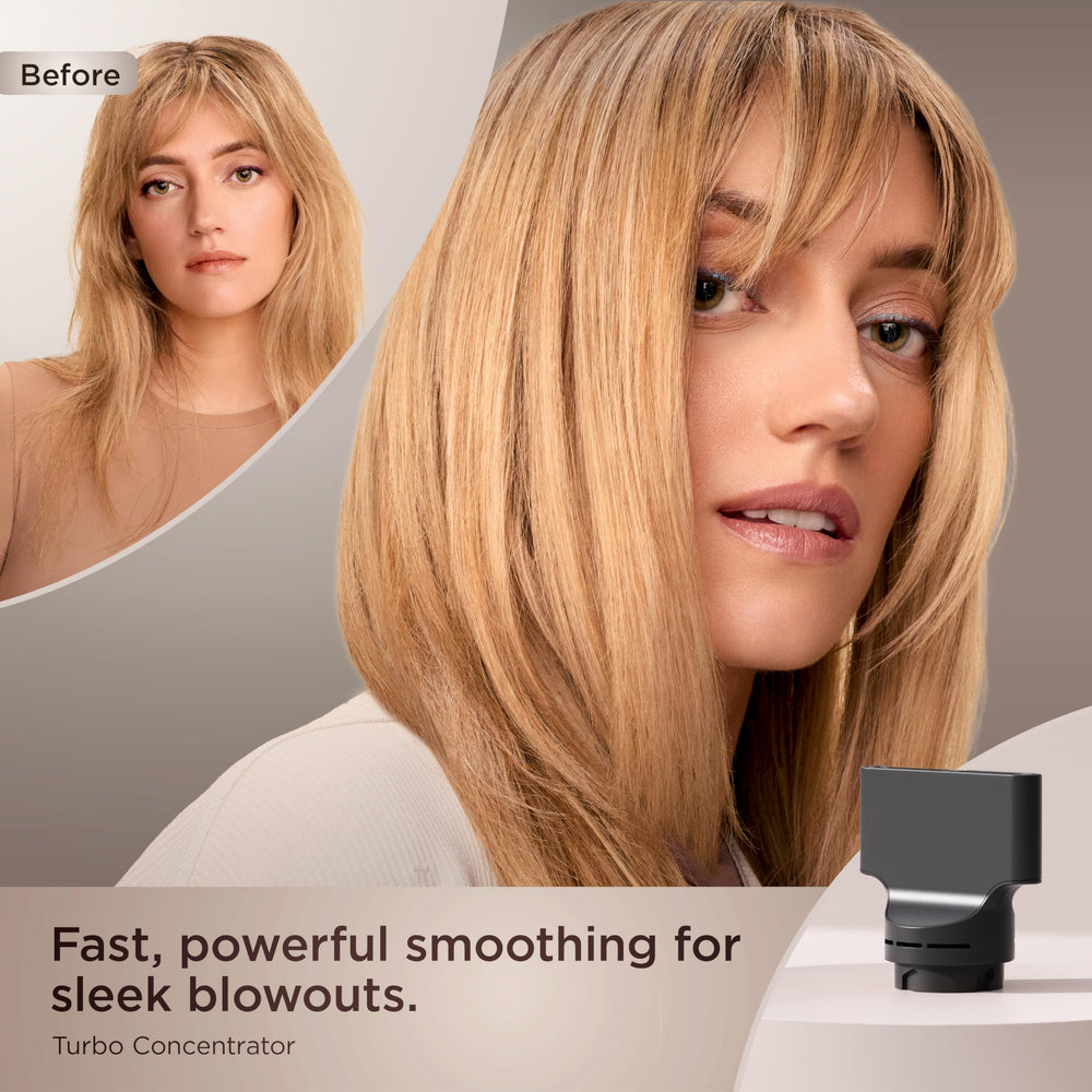 Shark SpeedStyle Pro hair ends texture close-up showing reduced frizz and high shine benefit