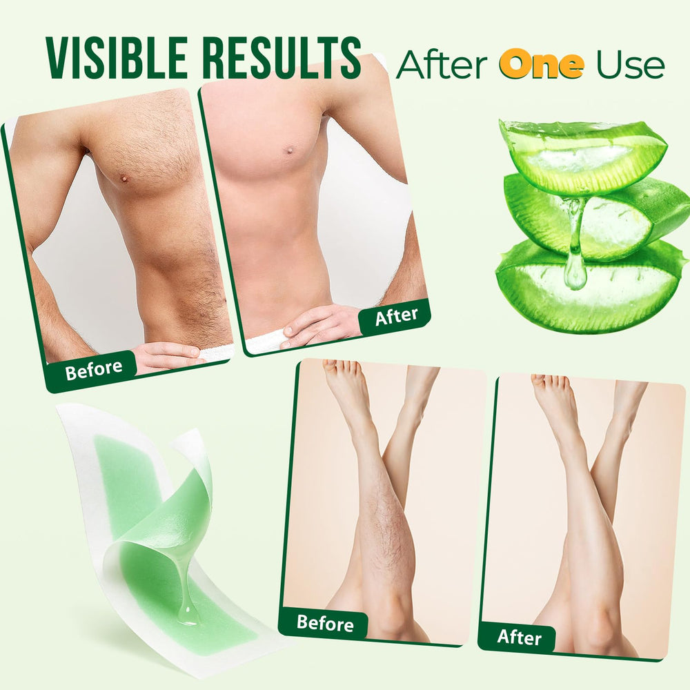Sharmiz strip being applied to leg showing easy, mess-free removal benefit