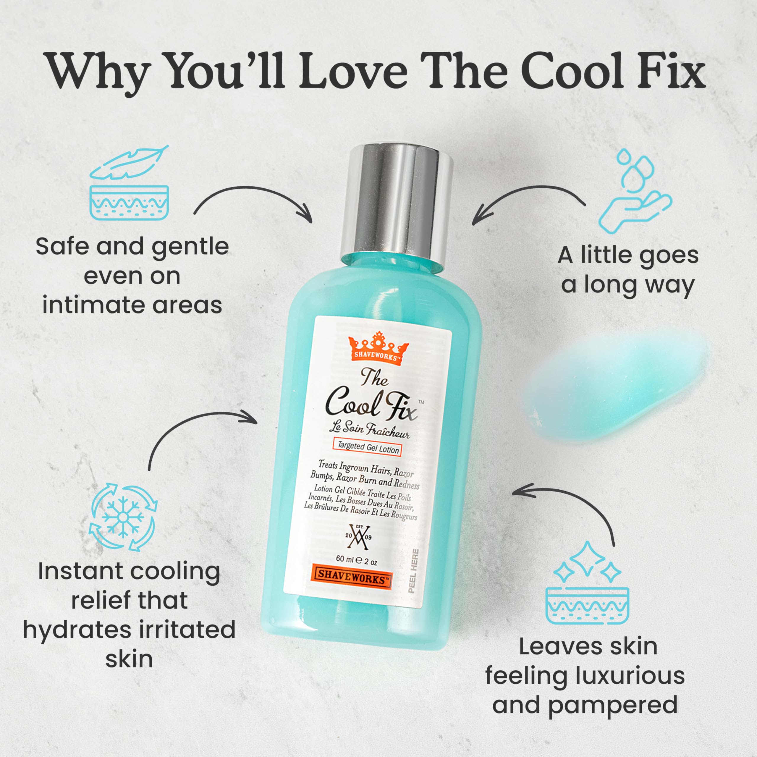 Shaveworks gel texture spread demonstrating lightweight, fast absorption