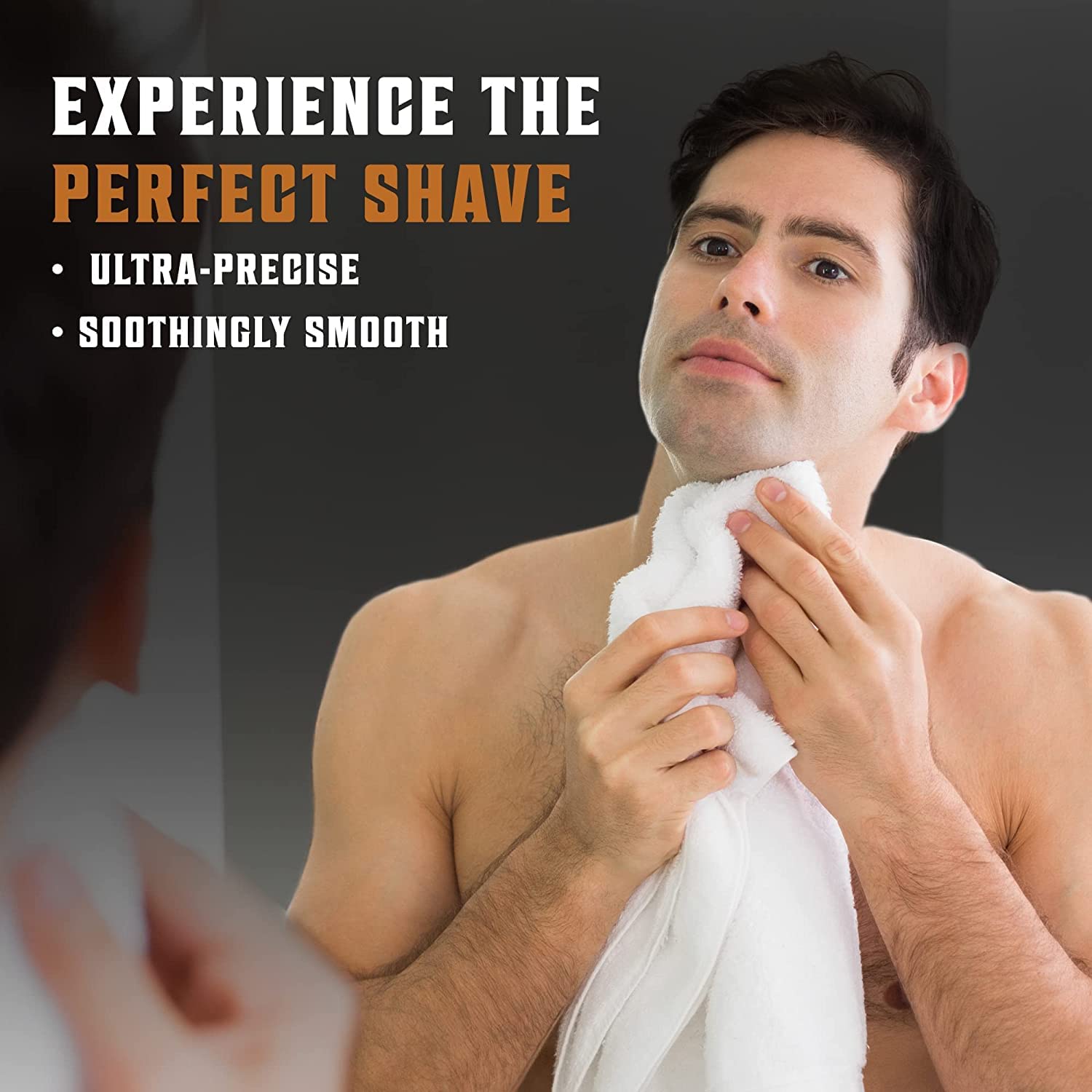SHAVING REVOLUTION razor in use delivering a controlled, smooth shave