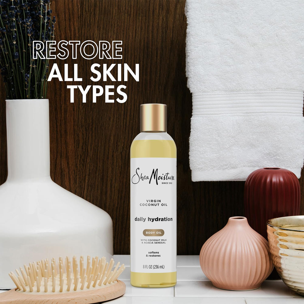 Shea Moisture bottle angled to show label ingredients and clean formula benefits for mindful shoppers