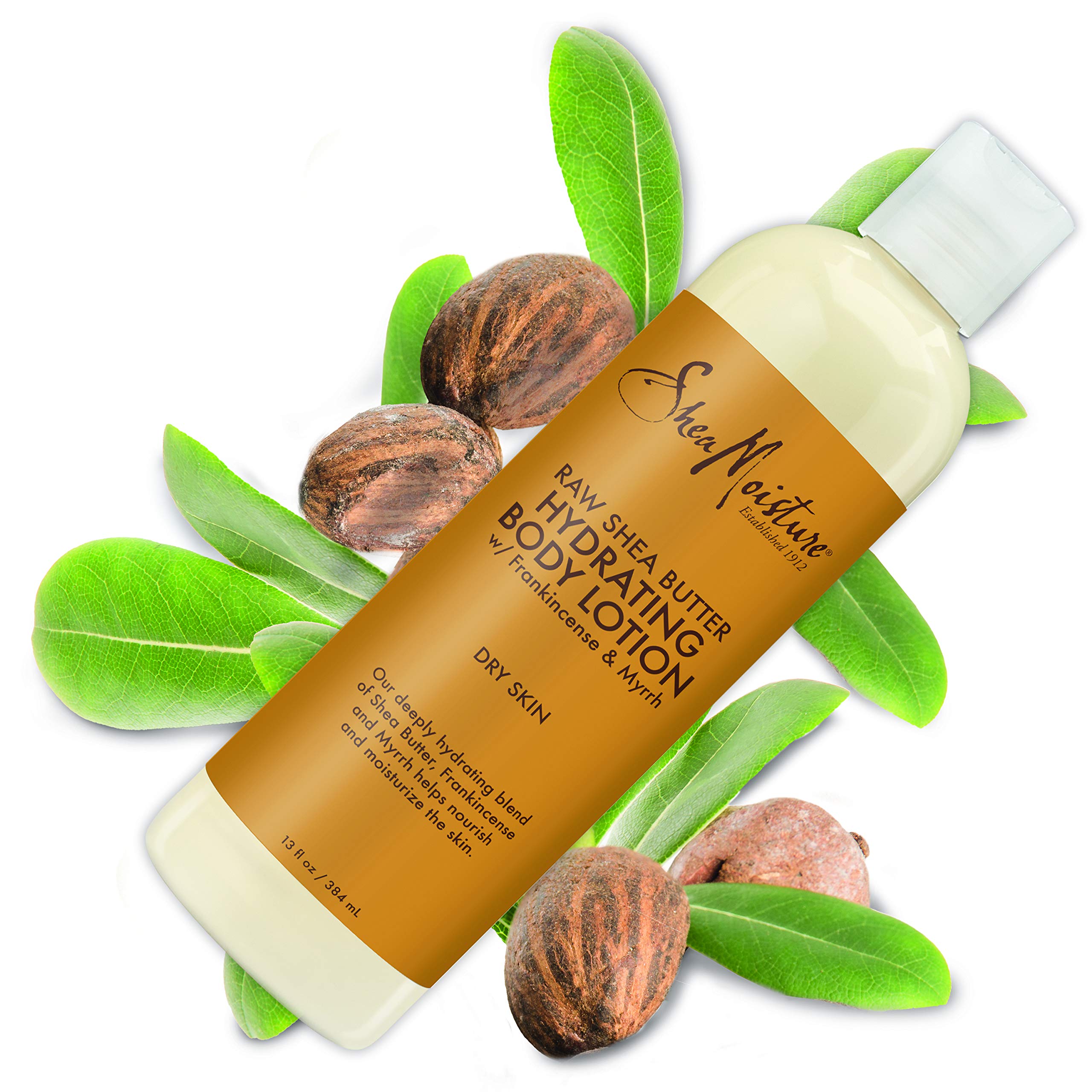 Shea Moisture bottle label closeup highlighting organic shea butter ingredient benefits