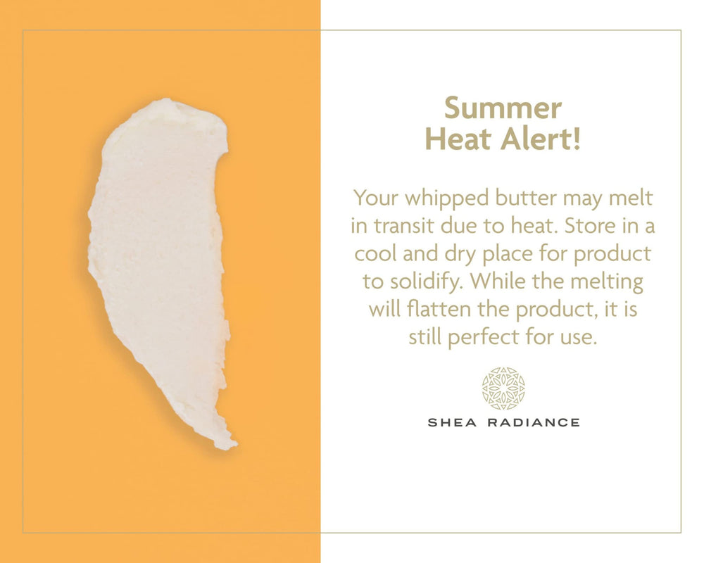 Shea Radiance melting in palm for fast absorption and hydration