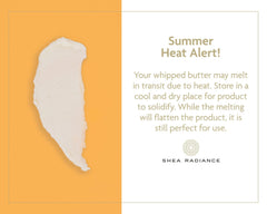 Shea Radiance melting in palm for fast absorption and hydration