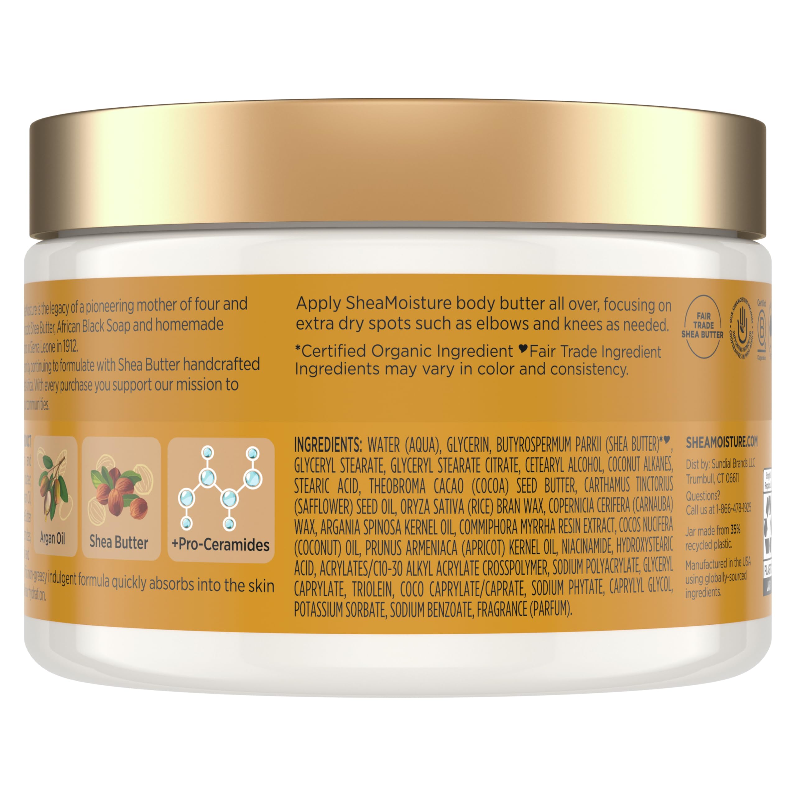 SheaMoisture creamy body butter texture close-up for intense hydration