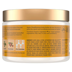 SheaMoisture creamy body butter texture close-up for intense hydration