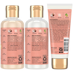 Shea Moisture bottle label closeup highlighting coconut and hibiscus formula benefits