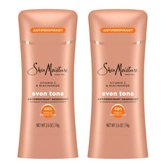 SheaMoisture front packaging showing even tone deodorant benefits