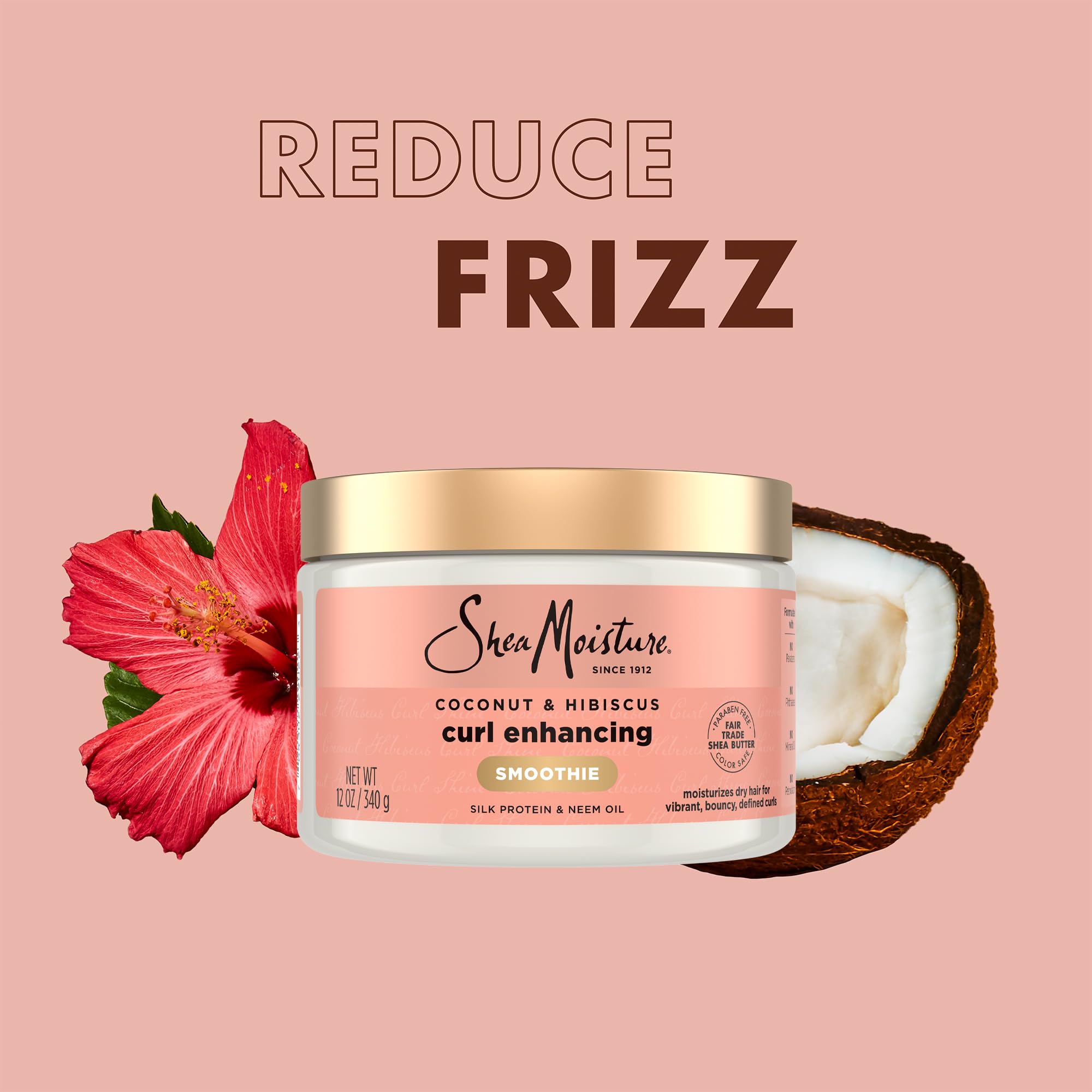 SheaMoisture Frizz Free Curl Mousse foam texture illustrating lightweight, flexible hold