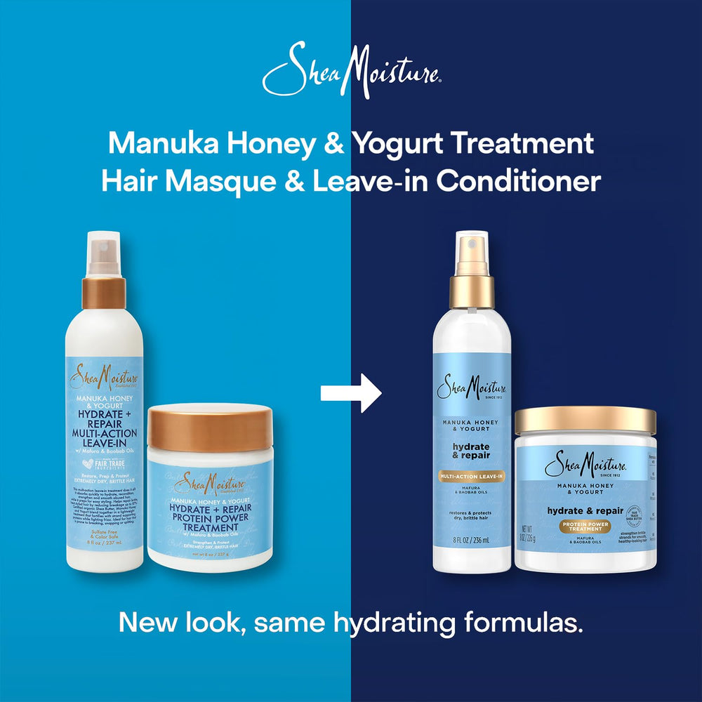 SheaMoisture leave-in spray being spritzed for detangling and frizz control