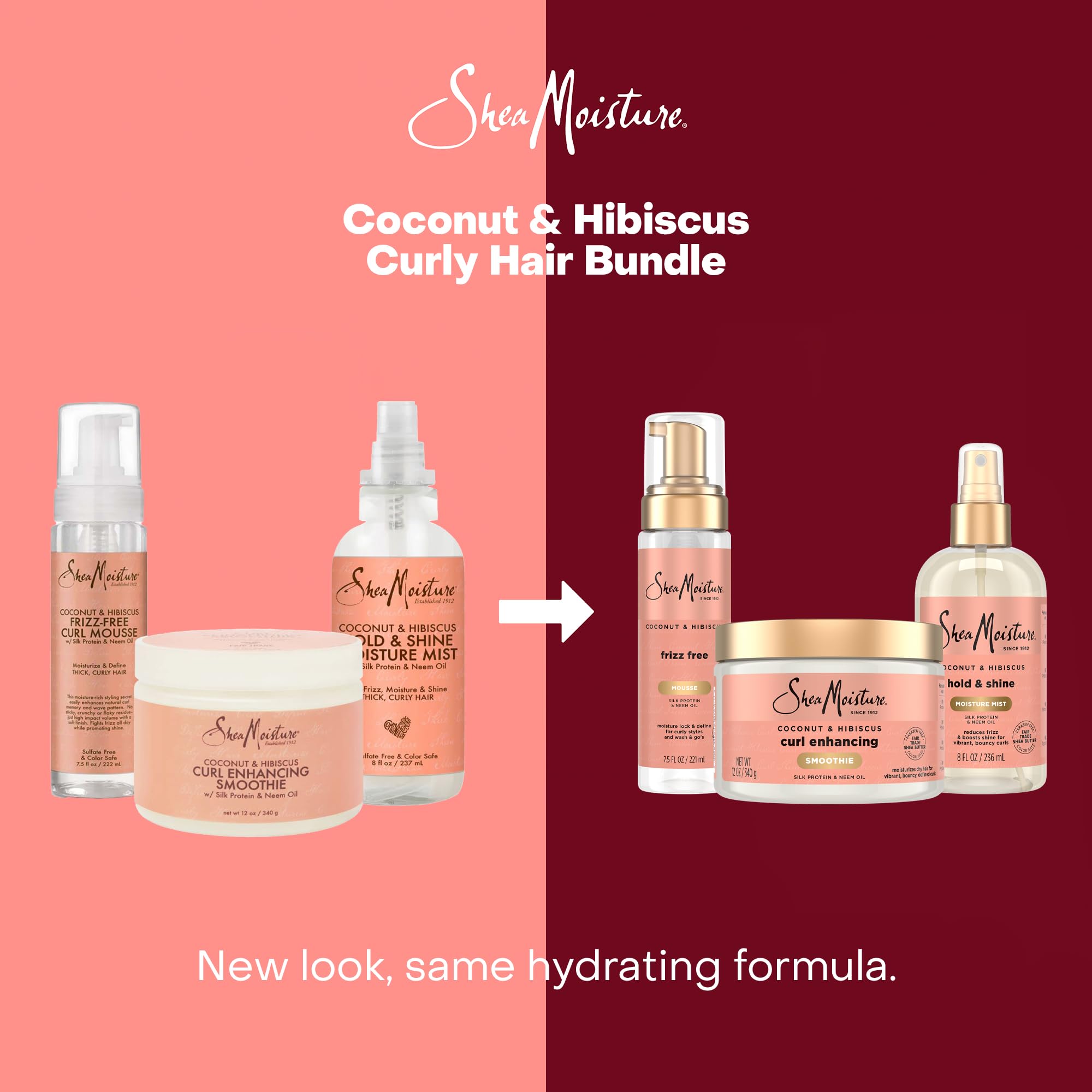 SheaMoisture products on a bathroom shelf styled for everyday curl maintenance