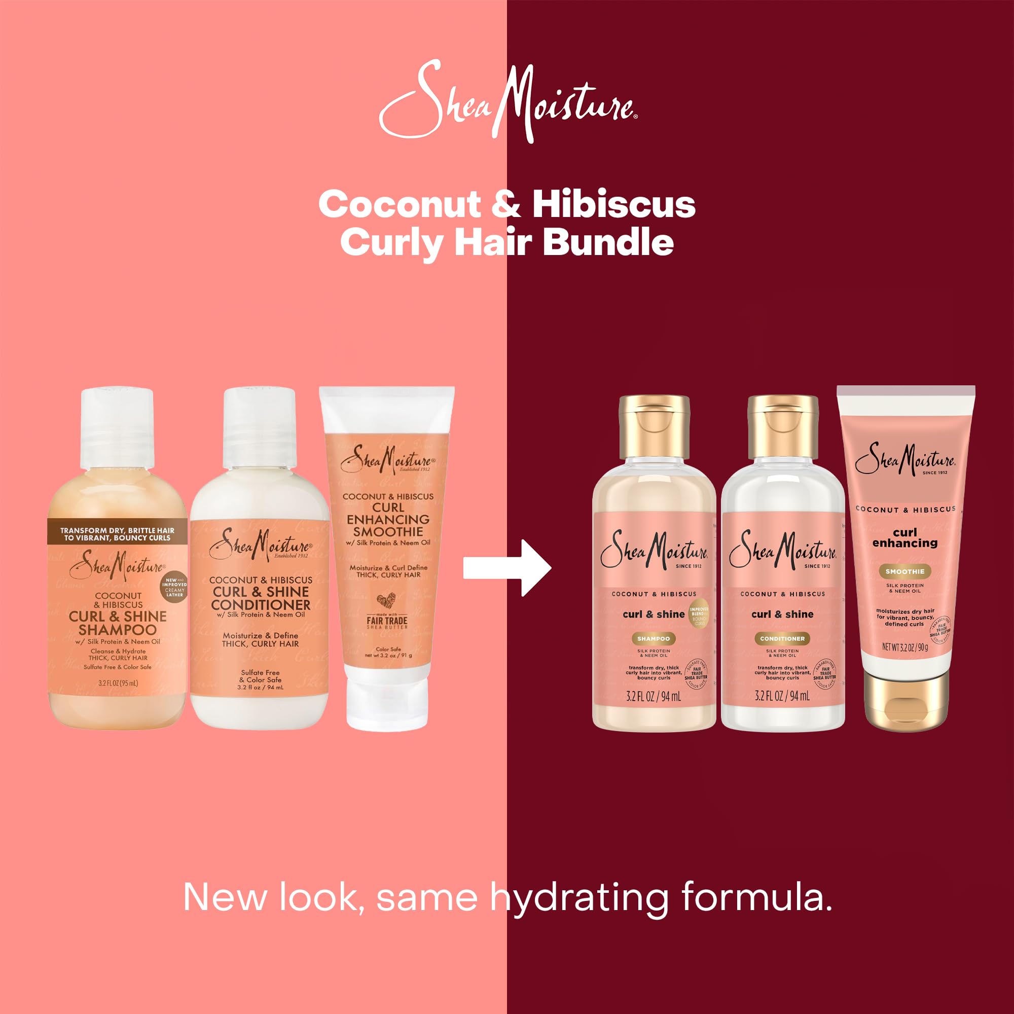 Shea Moisture model with beach curls showing defined frizz-controlled curl benefit