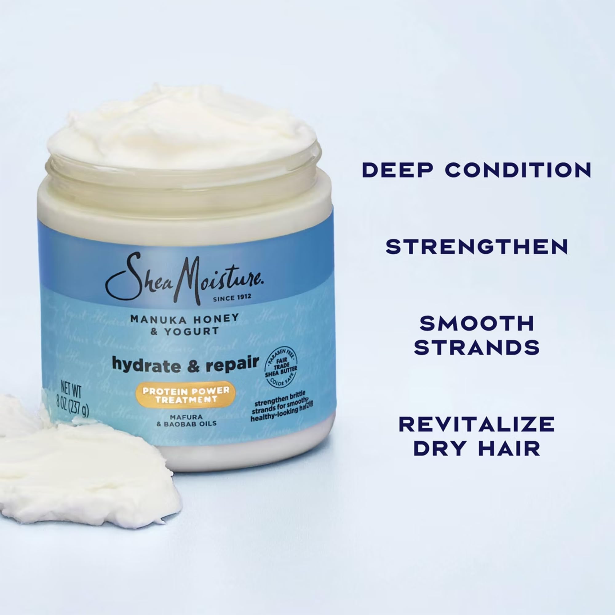 SheaMoisture before and after on hair lengths showing reduced breakage