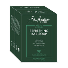 SheaMoisture bar soap front packaging showing scent and two-bar benefit