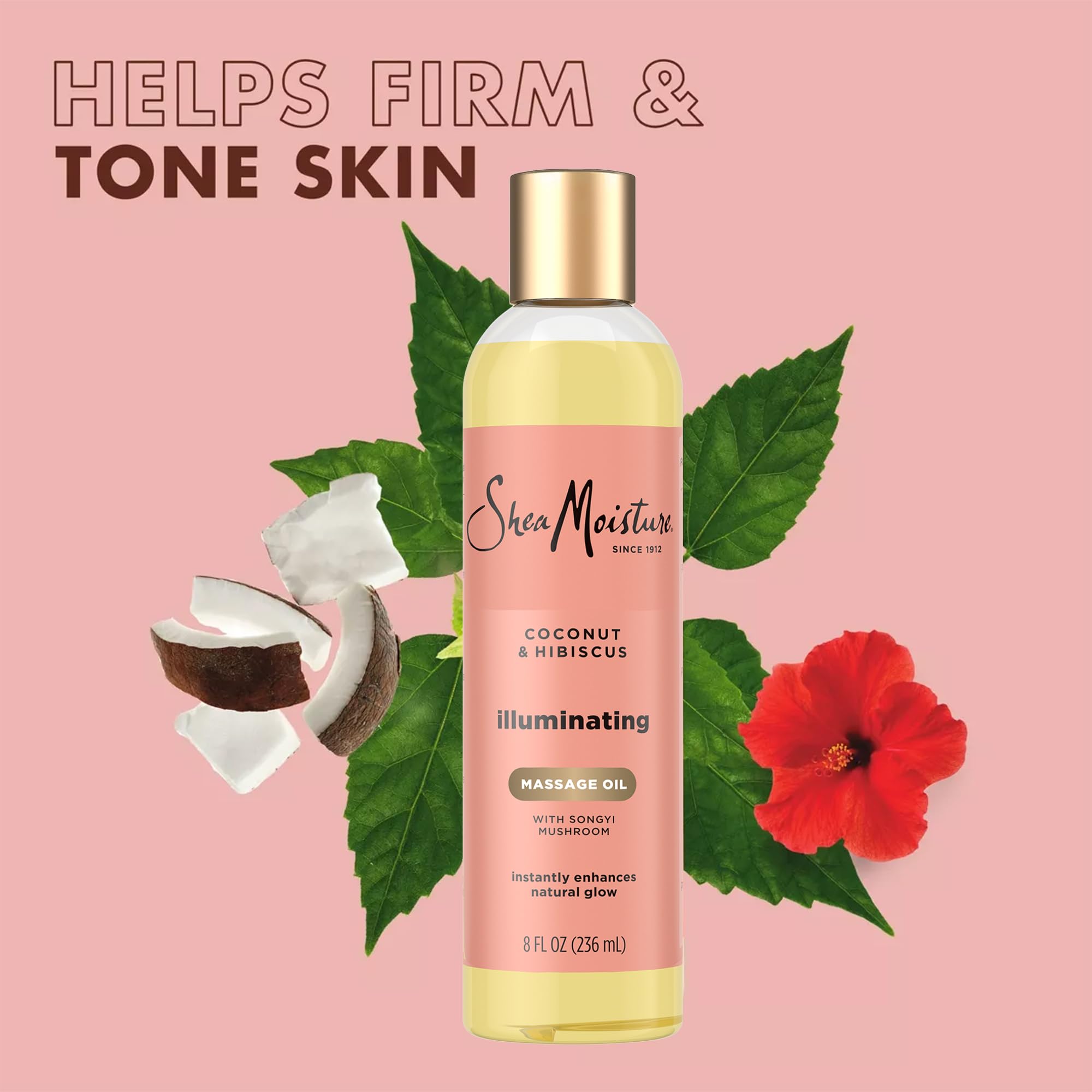 SheaMoisture pouring oil on hand to show quick-absorbing texture benefit