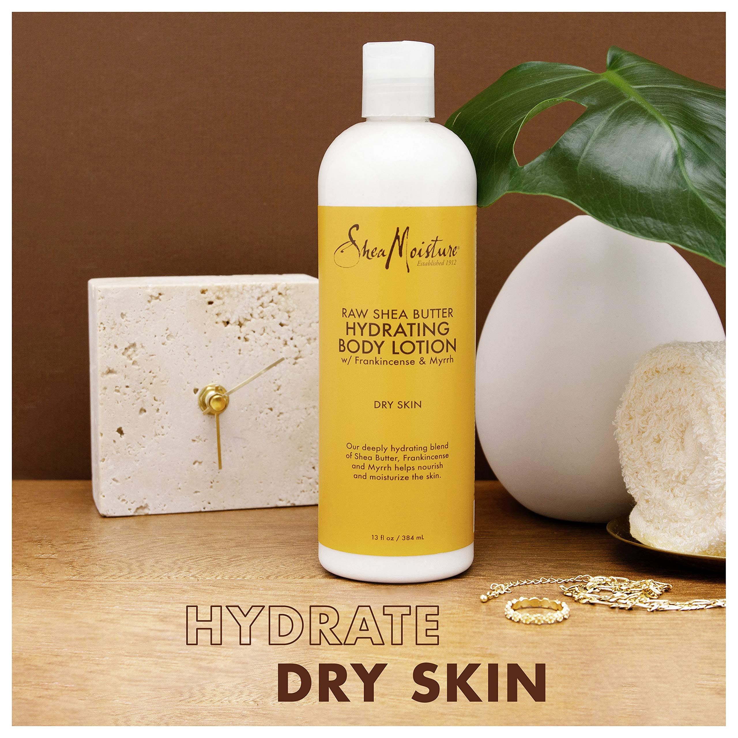 SheaMoisture creamy lotion texture swipe demonstrating moisturization and spreadability
