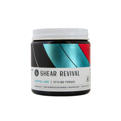 Shear Revival jar front view showing label and compact size benefit