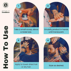 Shear Revival styling on towel-dried hair showing natural, restylable hold