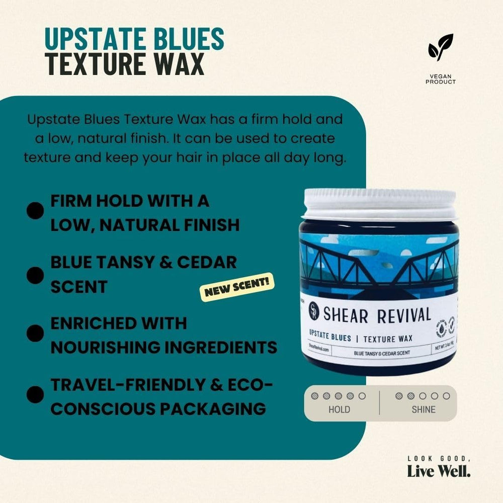 Shear Revival size next to passport showing travel-friendly 3.4 oz convenience