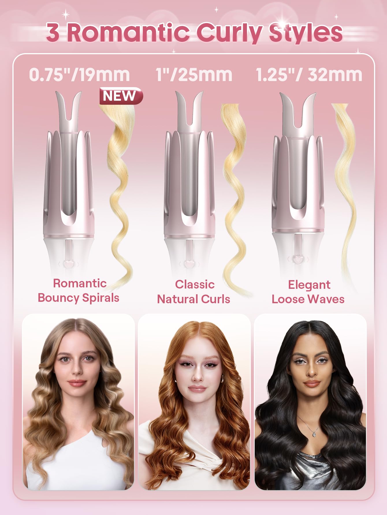 SHEGLAM curling iron in use with hair wrapped, faster styling benefit