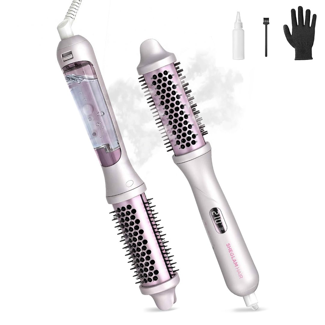 SHEGLAM front view showing brush and benefit of quick blowout styling