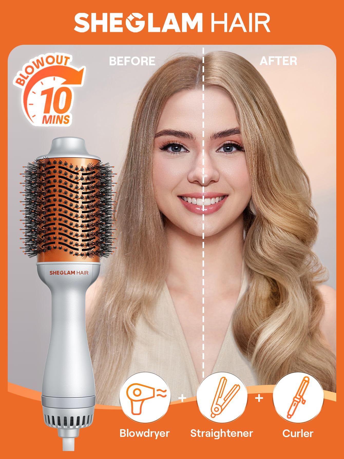 SHEGLAM on vanity with products illustrating daily styling routine