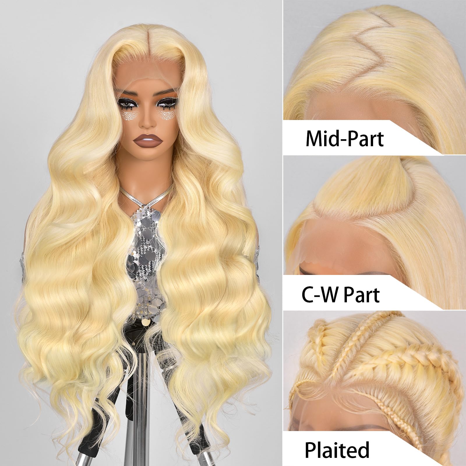 ShengCai close-up of 13x6 transparent lace offering realistic scalp appearance