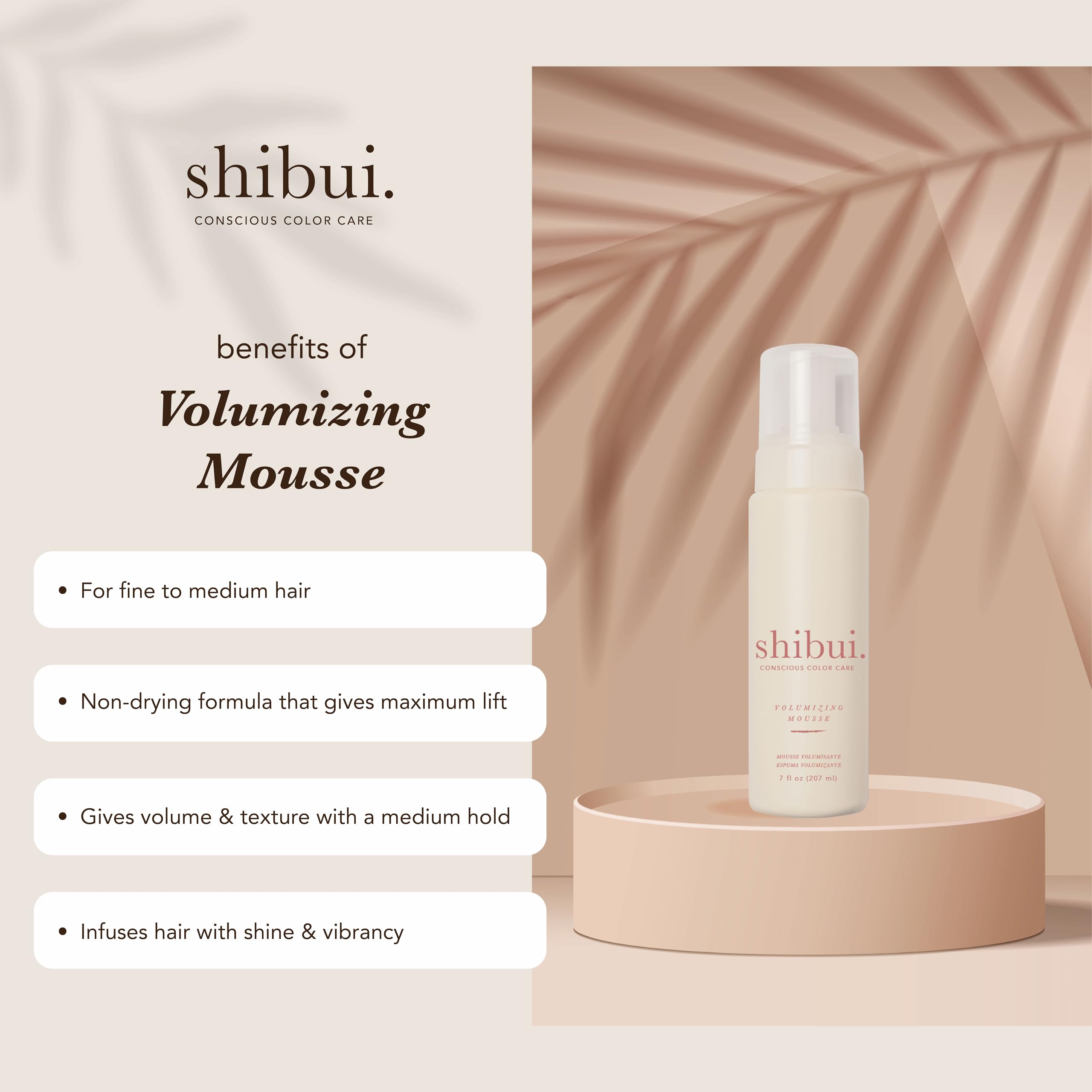 SHIBUI mousse foam texture closeup demonstrating airy weightless hold
