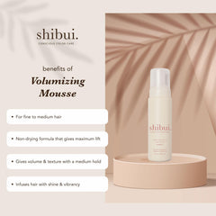 SHIBUI mousse foam texture closeup demonstrating airy weightless hold