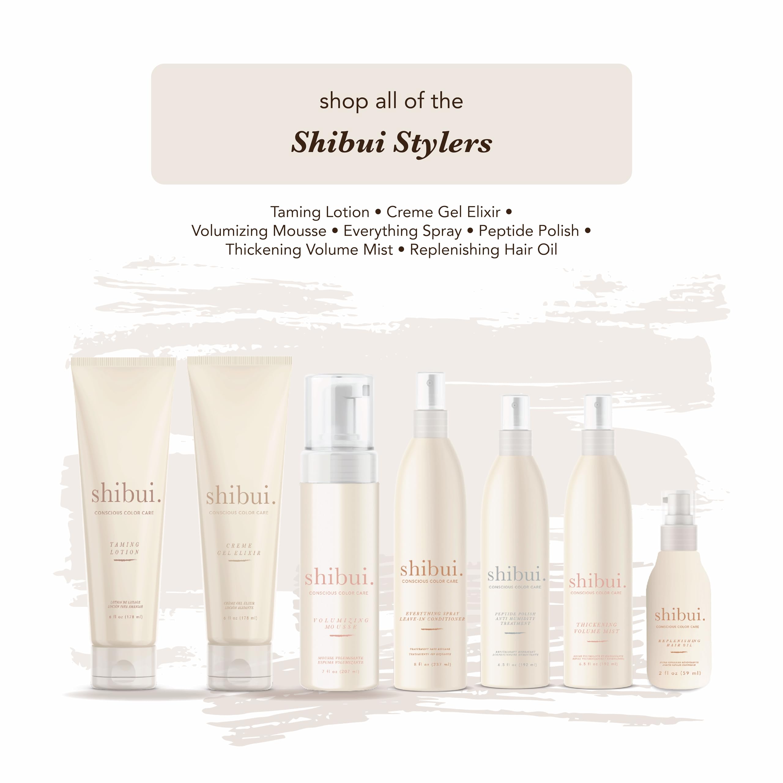 SHIBUI mousse size comparison in hand indicating travel-friendly 7 fl oz