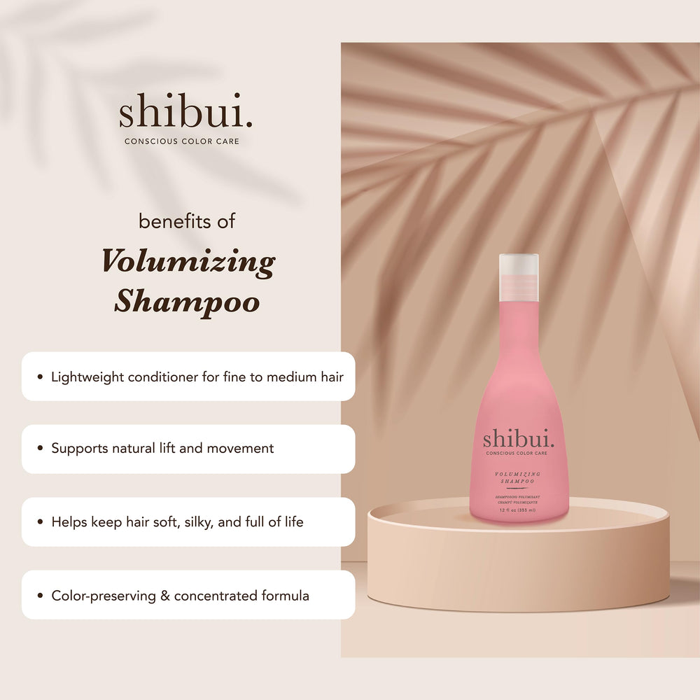 SHIBUI back label close-up listing gentle ingredients and benefits