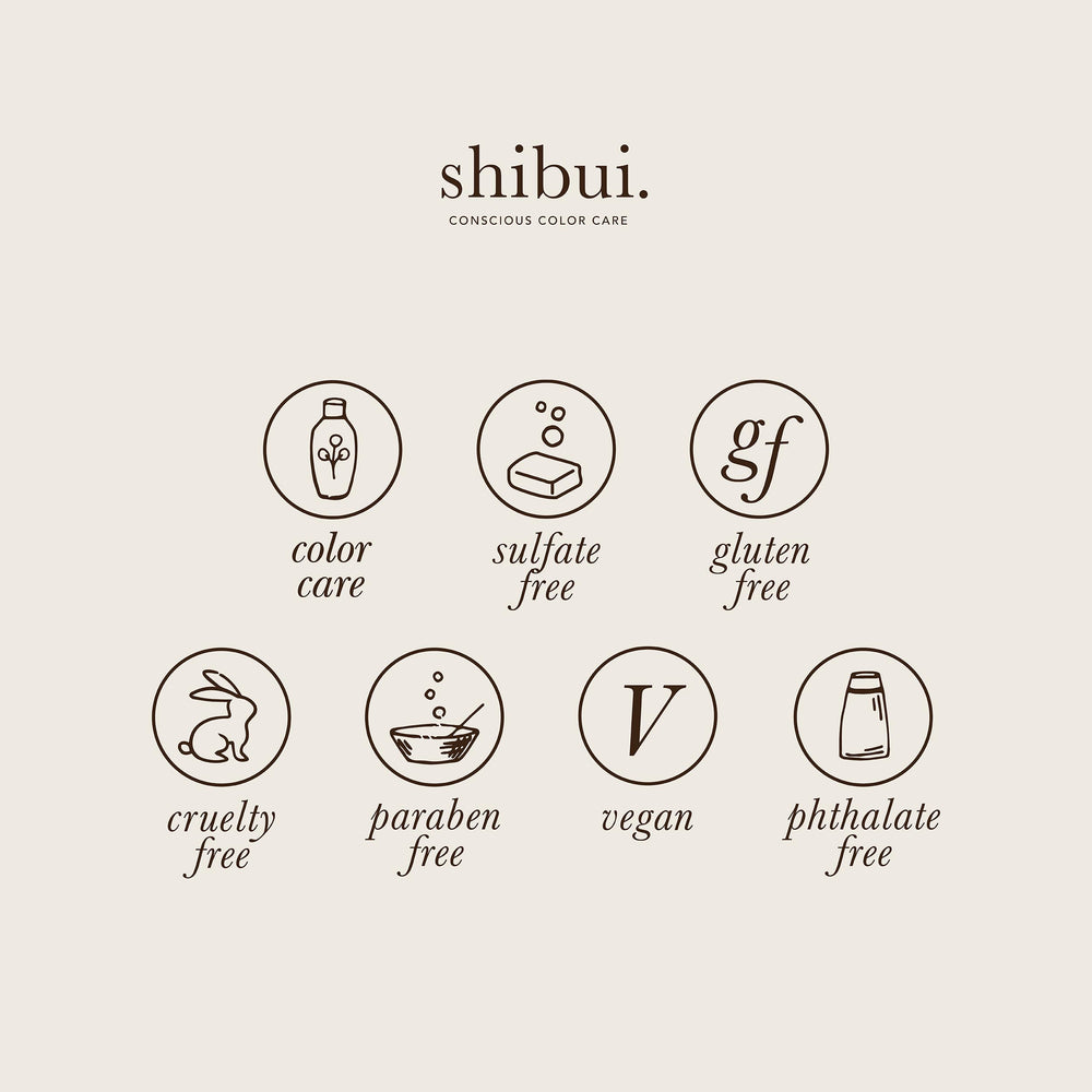 SHIBUI bottle held in palm showing 12 fl oz scale and ease