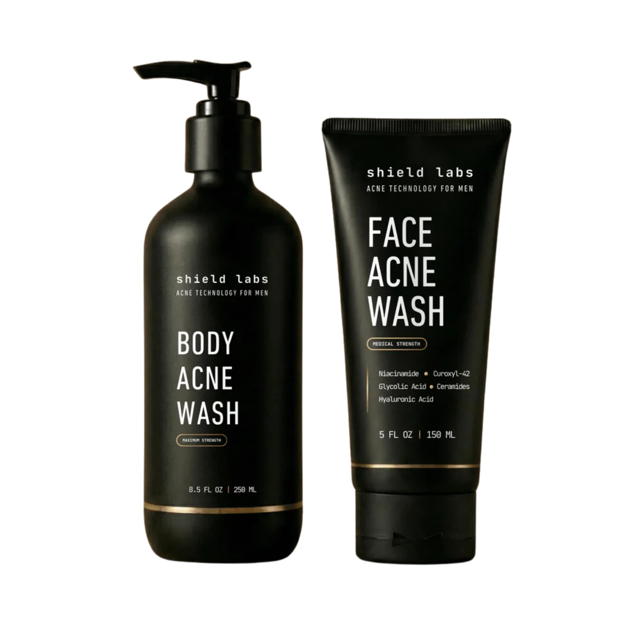 Shield front packaging showing both bottles and deep-clean benefits